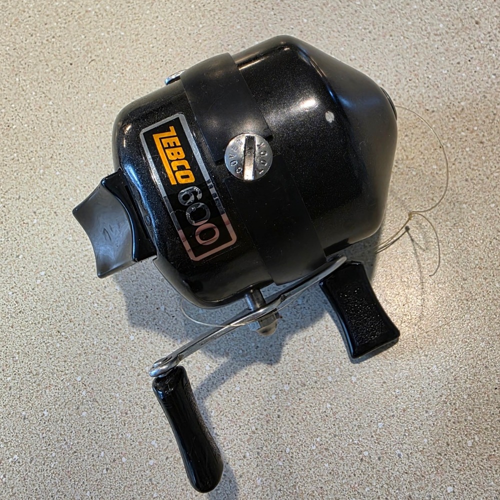Zebco Spincast Fishing Reel 600 Black Vintage Made in USA Tackle